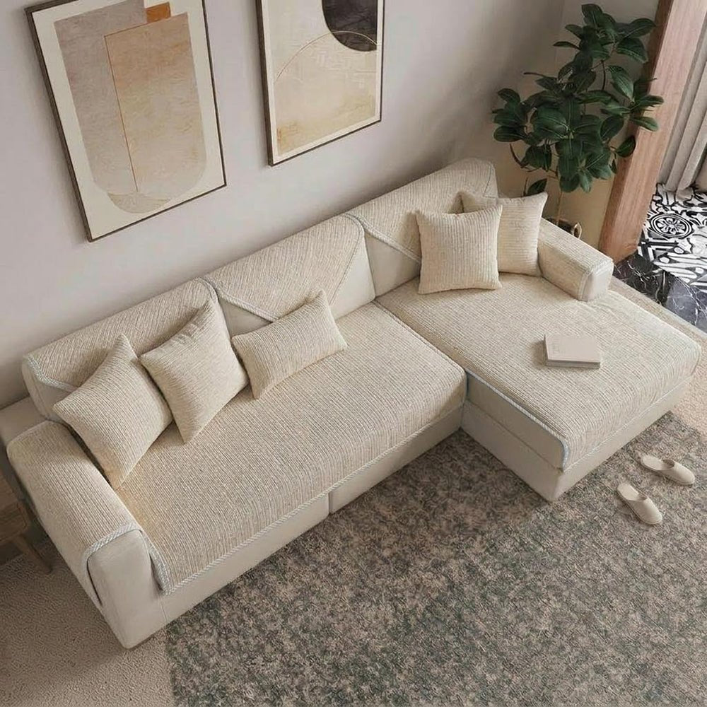 Waterproof Antimicrobial Simple Chenille Fabric Anti-scratch Sectional Couch Cover - Pawtique
