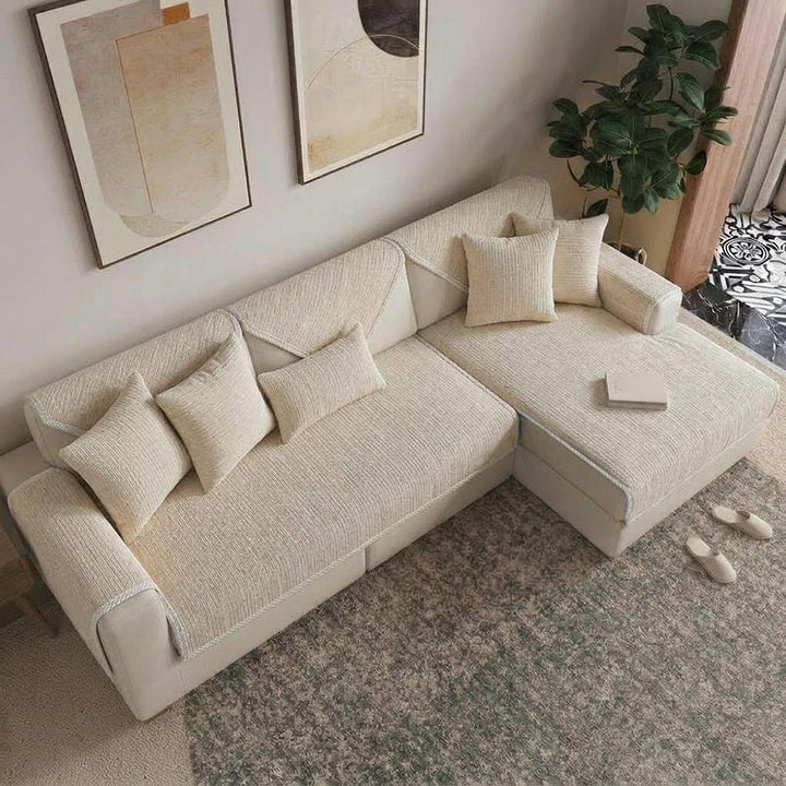 Waterproof Antimicrobial Simple Chenille Fabric Anti-scratch Sectional Couch Cover - Pawtique