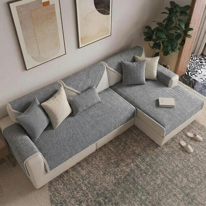 Waterproof Antimicrobial Simple Chenille Fabric Anti-scratch Sectional Couch Cover - Pawtique