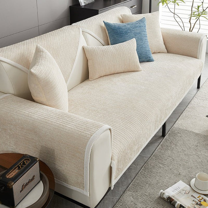 Waterproof Antimicrobial Simple Chenille Fabric Anti-scratch Sectional Couch Cover - Pawtique