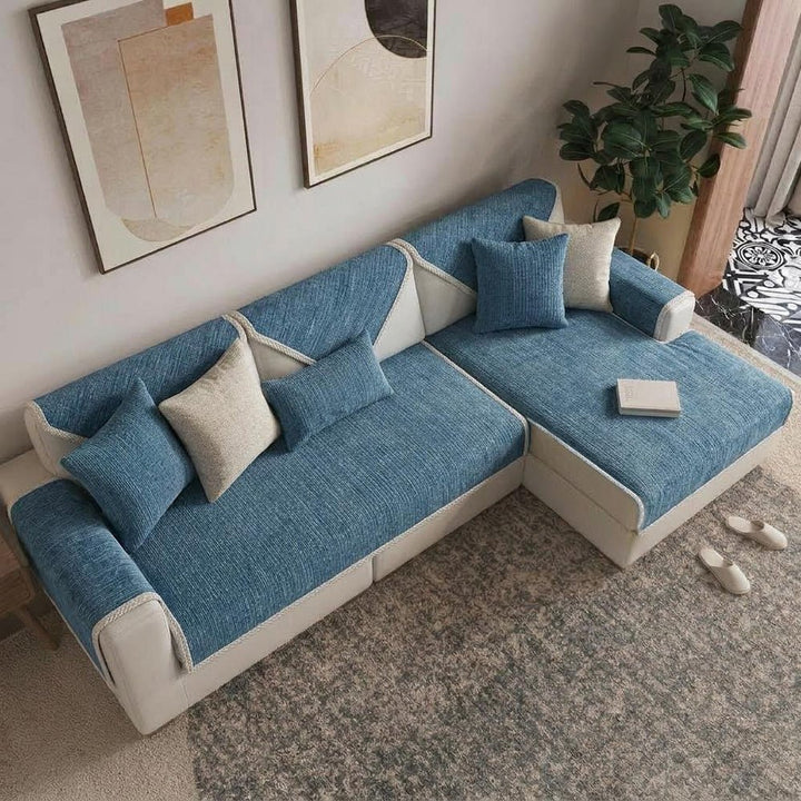 Waterproof Antimicrobial Simple Chenille Fabric Anti-scratch Sectional Couch Cover - Pawtique