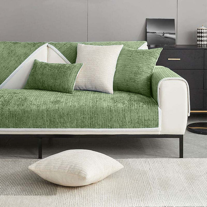 Waterproof Antimicrobial Simple Chenille Fabric Anti-scratch Sectional Couch Cover - Pawtique