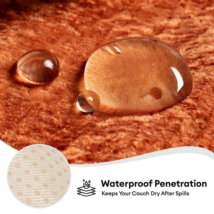 Waterproof Plush Velvet Contrast Wavy Edge Couch Cover - Pawtique