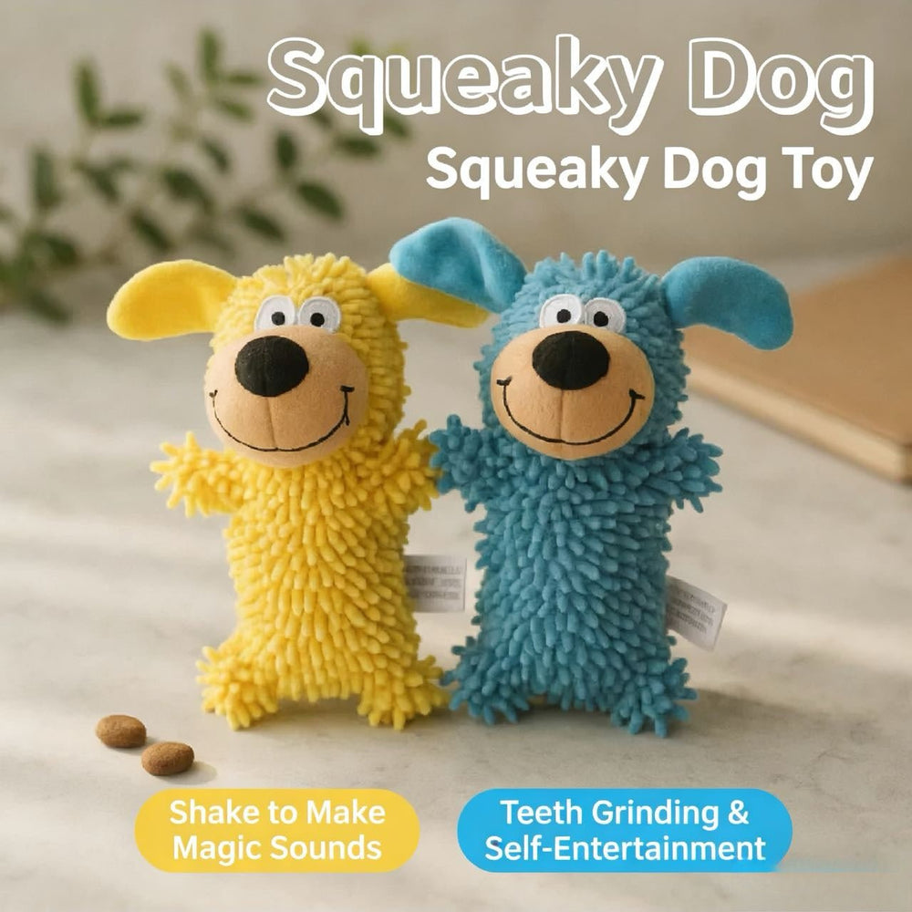 Weird - squeaking Mop Chenille Dog Toy – Playful & Teeth - Friendly! - Pawtique