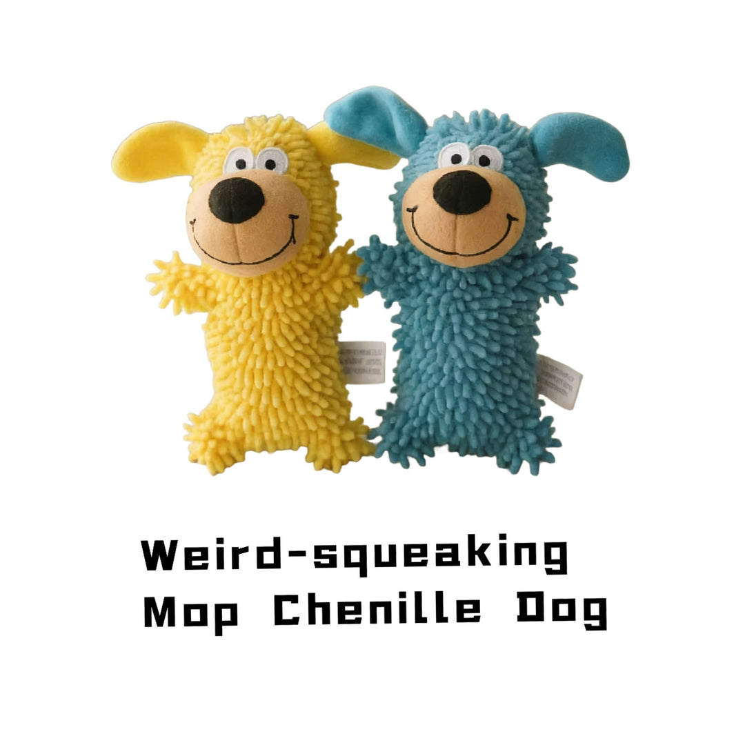 Weird - squeaking Mop Chenille Dog Toy – Playful & Teeth - Friendly! - Pawtique